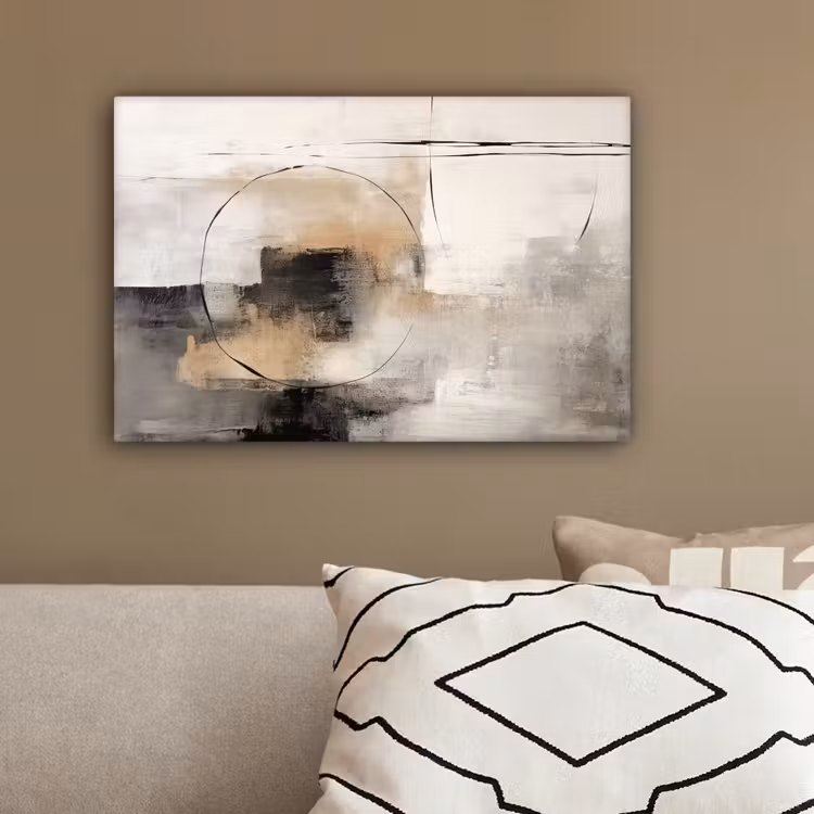 Kunst - Abstract - Grijs - Industrieel canvas 2cm klein -sfeer6