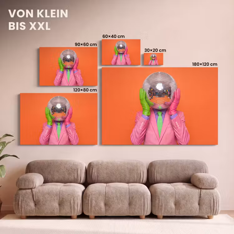 Kunst - Disco bal - Kleurrijk - Modern - Studio canvas 2cm klein -Xsfeer8_DE