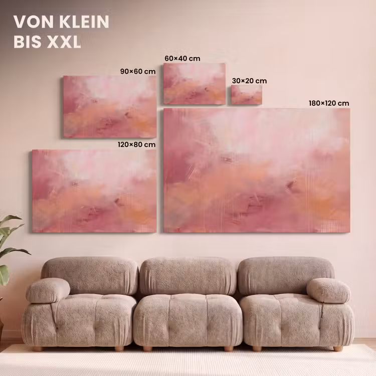 Kunst - Vloeiend - Pastel - Abstract canvas 2cm klein -Xsfeer8_DE