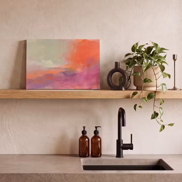 Kunst - Vloeiend - Overgangen - Oranje canvas 2cm klein -sfeer3