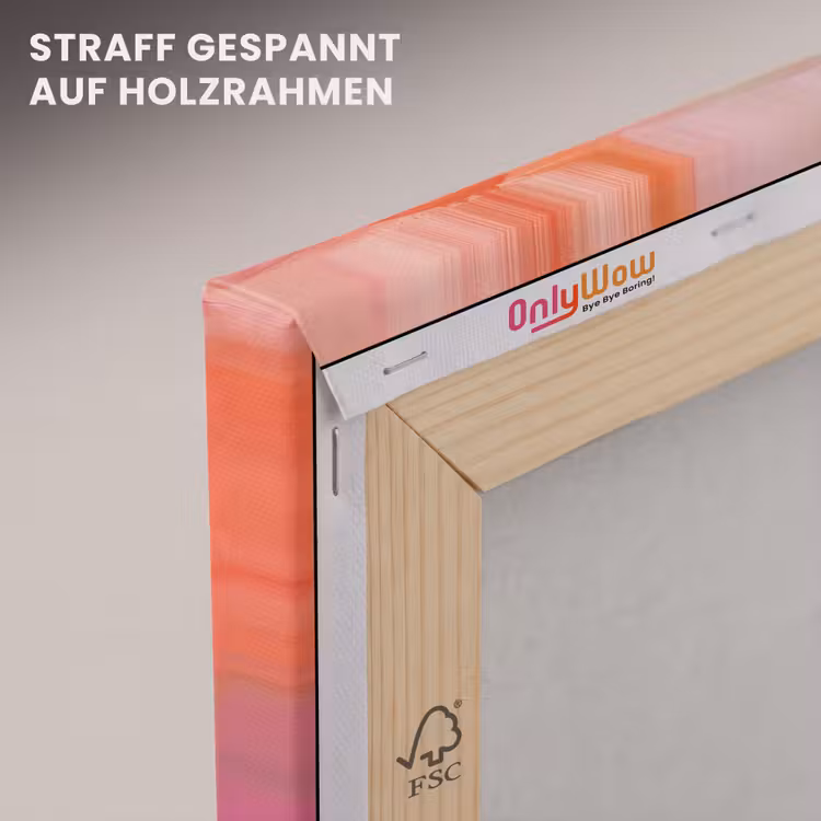 Kunst - Vloeiend - Overgangen - Oranje canvas 2cm klein -uniquesellingpoint_afwerking-onlywow_DE