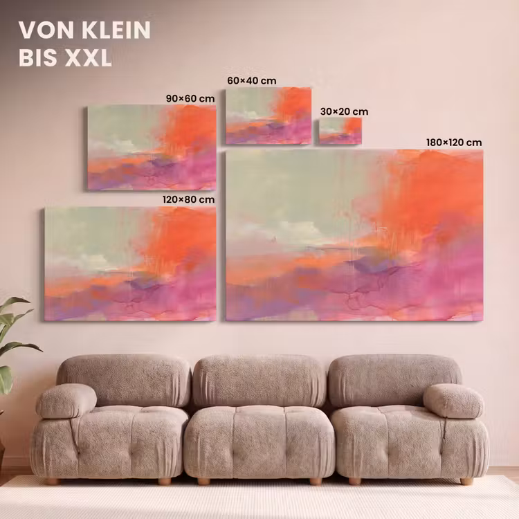 Kunst - Vloeiend - Overgangen - Oranje canvas 2cm klein -Xsfeer8_DE