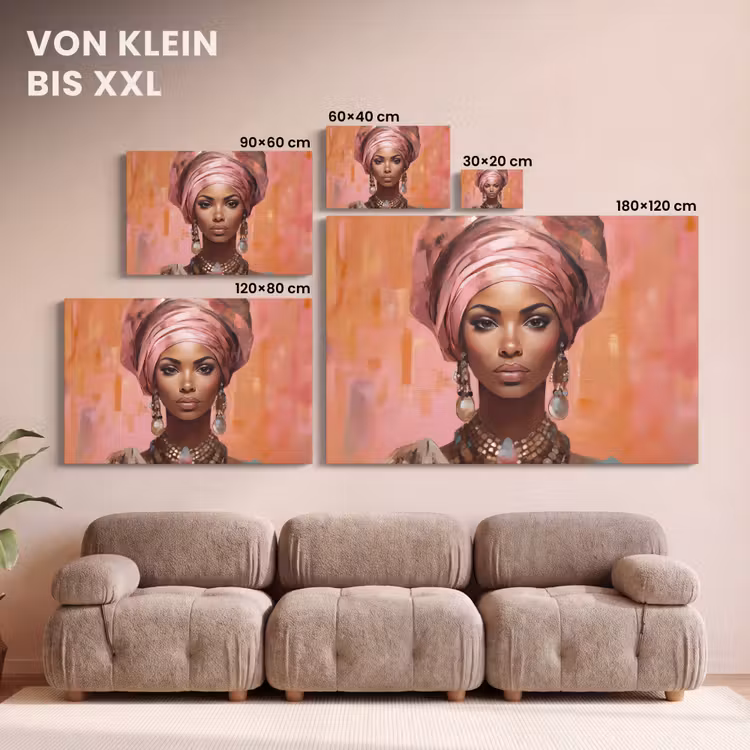 Kunst - Vrouw - Roze - Sieraden - Portret canvas 2cm klein -Xsfeer8_DE