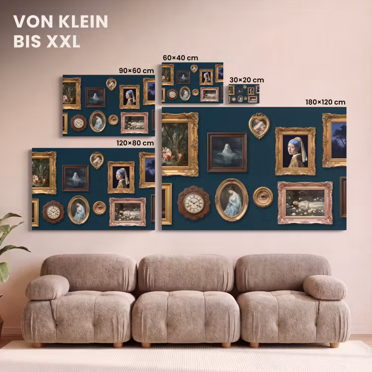 Kunst - Schilderijen - Decoratie - Klassiek - Groen canvas 2cm klein -Xsfeer8_DE