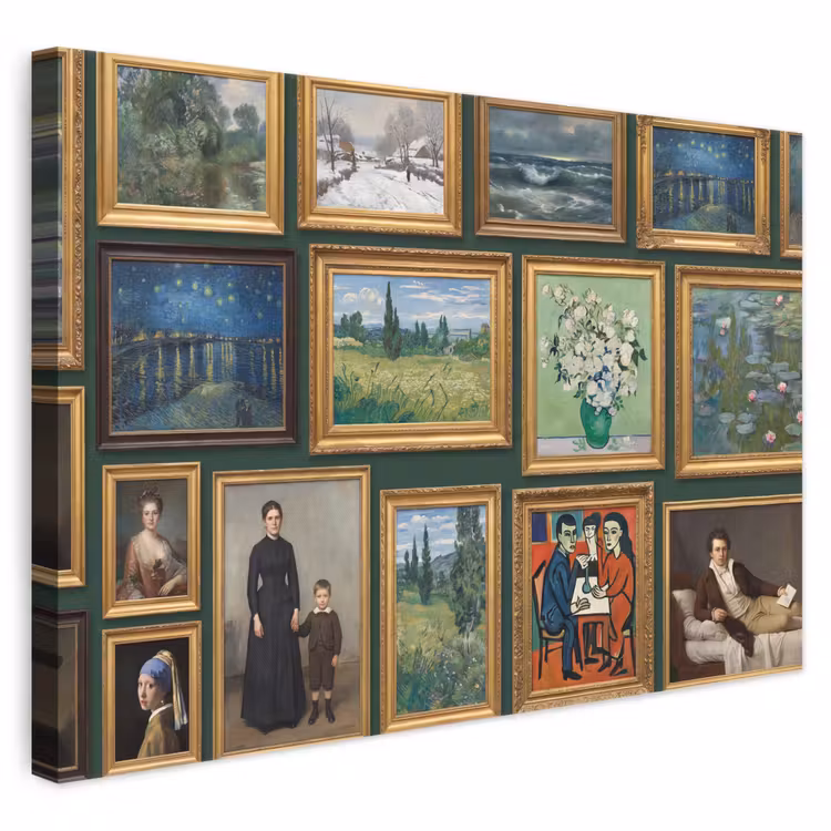 Kunst - Schilderijen - Collectie - Klassiek - Groen canvas 2cm klein -3d