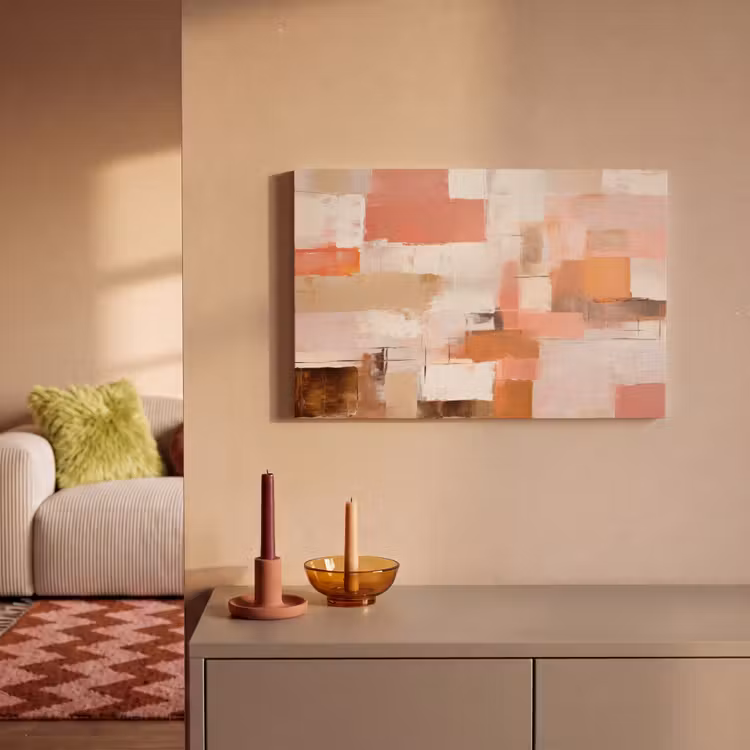 Kunst - Roze - Abstract canvas 2cm klein -sfeer1