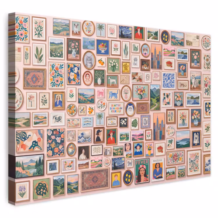 Kunst - Collectie - Decoratie - Modern - Kleurrijk canvas 2cm klein -3d