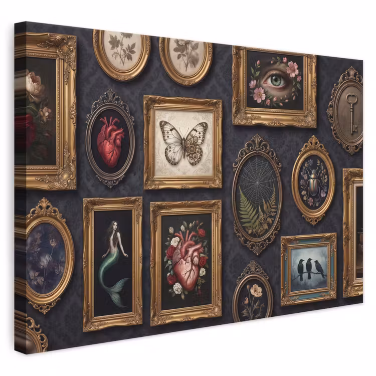 Kunst - Collectie - Vintage - Klassiek - Donker canvas 2cm klein -3d