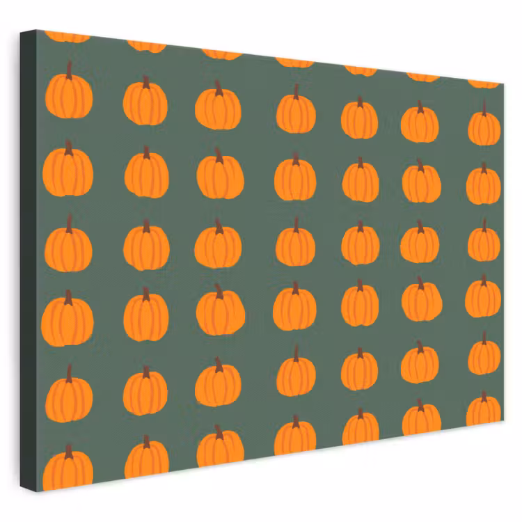Pompoen - Patroon - Oranje canvas 2cm klein 34 -3d