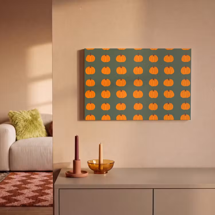 Pompoen - Patroon - Oranje canvas 2cm klein 34 -sfeer1