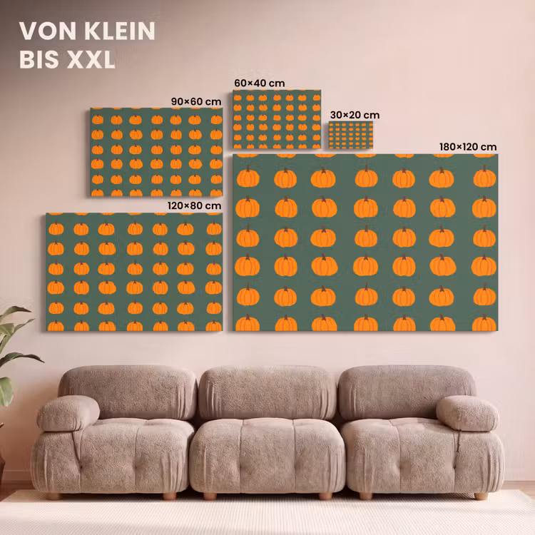 Pompoen - Patroon - Oranje canvas 2cm klein 34 -Xsfeer8_DE