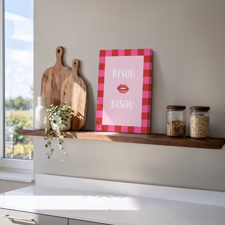 Kiss - Roze - Frans - Valentijn canvas 2cm klein -atmosphere_sfeer3_global