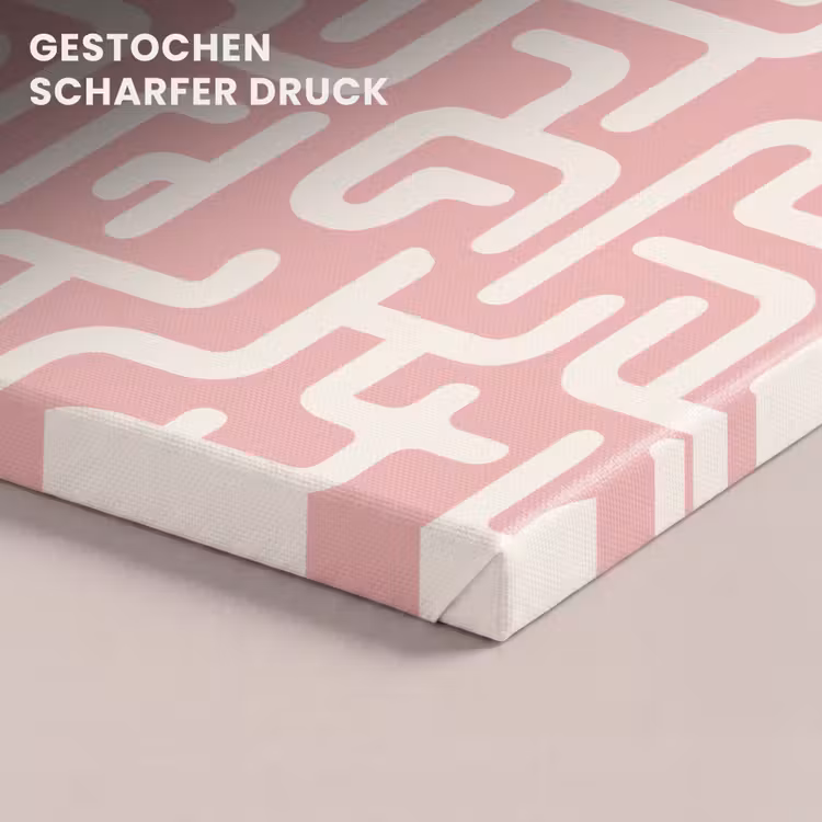 Doolhofpatroon - Roze - Wit - Abstract canvas 2cm klein 34 -closeup_print_DE
