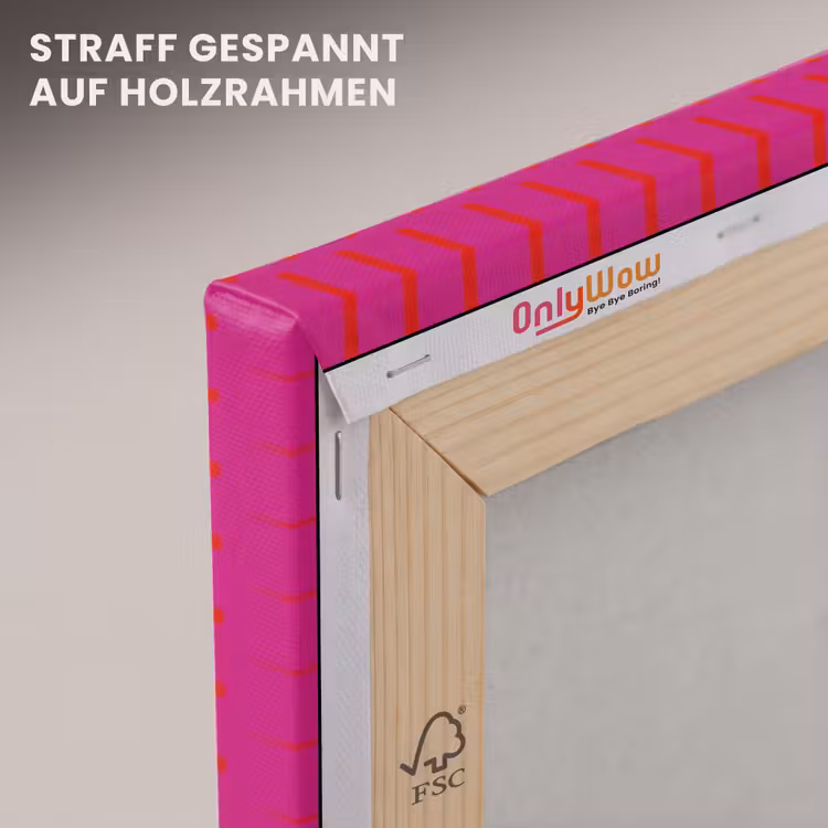 Smile - Stippen - Geel - Smiley - Roze canvas 2cm klein -uniquesellingpoint_afwerking-onlywow_DE