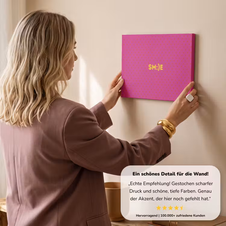 Smile - Stippen - Roze canvas 2cm klein -sfeer3