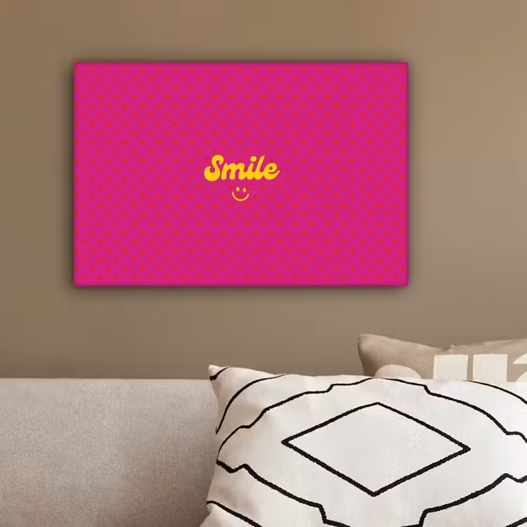 Smile - Stippen - Roze canvas 2cm klein -sfeer6