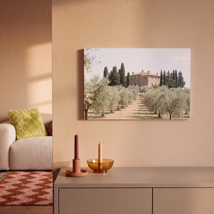 Leinwandbild - Landhaus – Olivenbaum – Obstgarten - Landhuis - olijfboom - gaard canvas 2cm klein