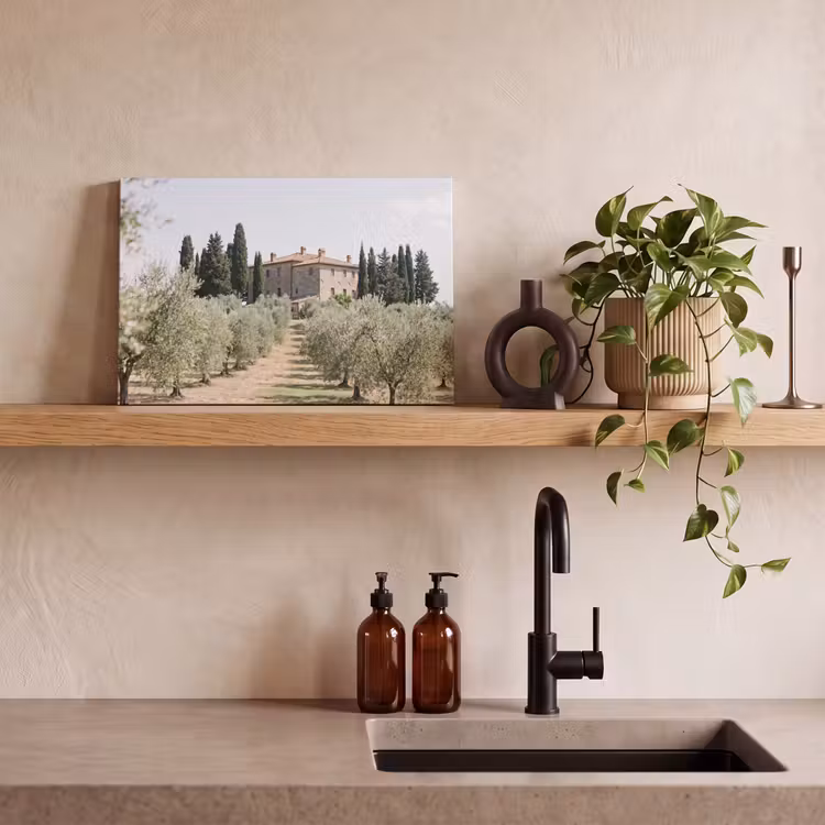 Leinwandbild - Landhaus – Olivenbaum – Obstgarten - Landhuis - olijfboom - gaard canvas 2cm klein
