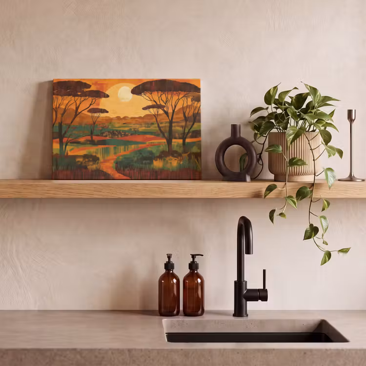 Landschap - Afrikaans - Zon canvas 2cm klein -closeup_print_DE