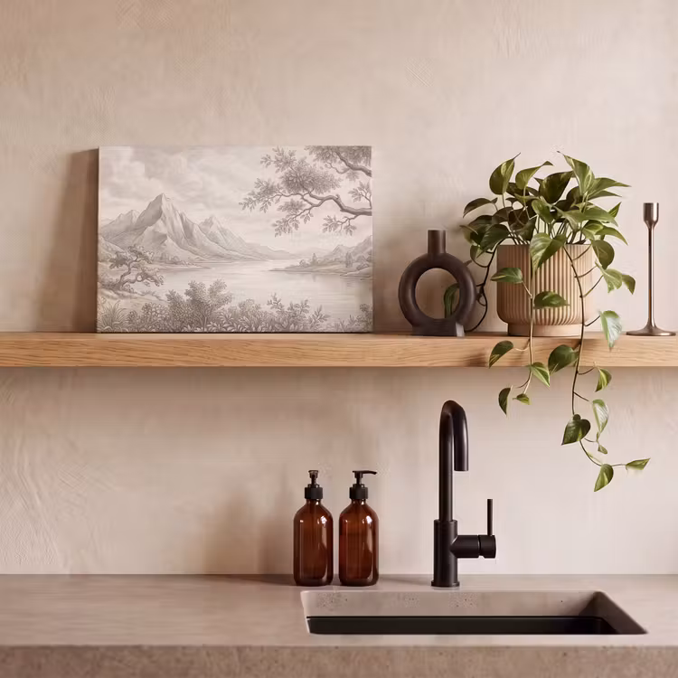 Landschap - Bergen - Meer - Natuur canvas 2cm klein -closeup_print_DE