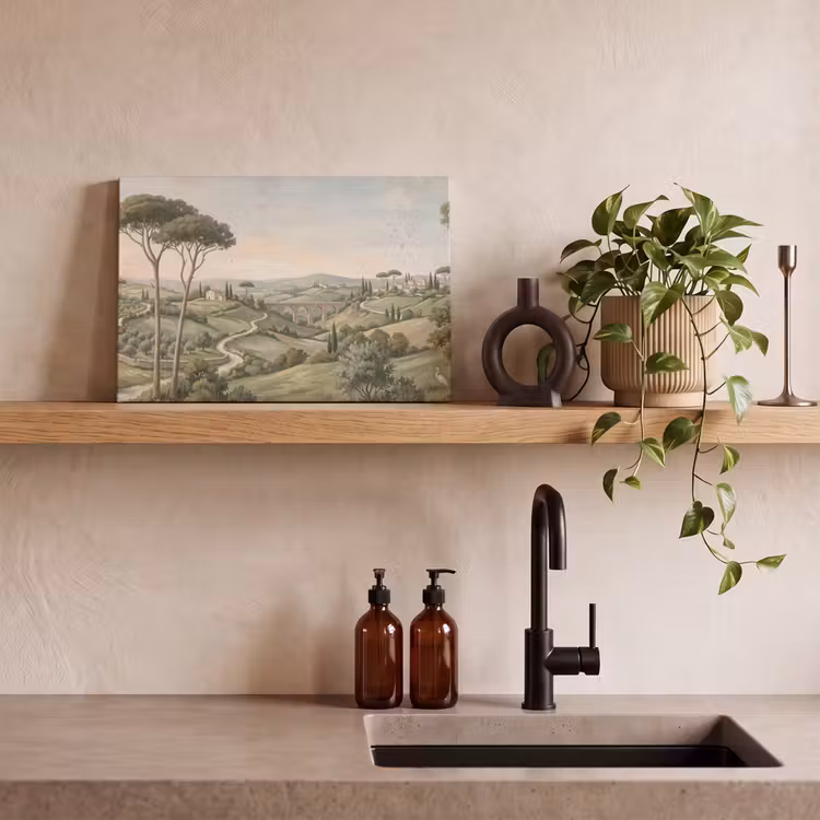 Landschap - Heuvels - Zandpad - Groen canvas 2cm klein -closeup_print_DE