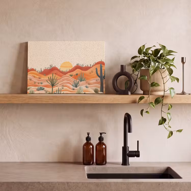 Landschap - Heuvels - Zonsondergang canvas 2cm klein -sfeer3