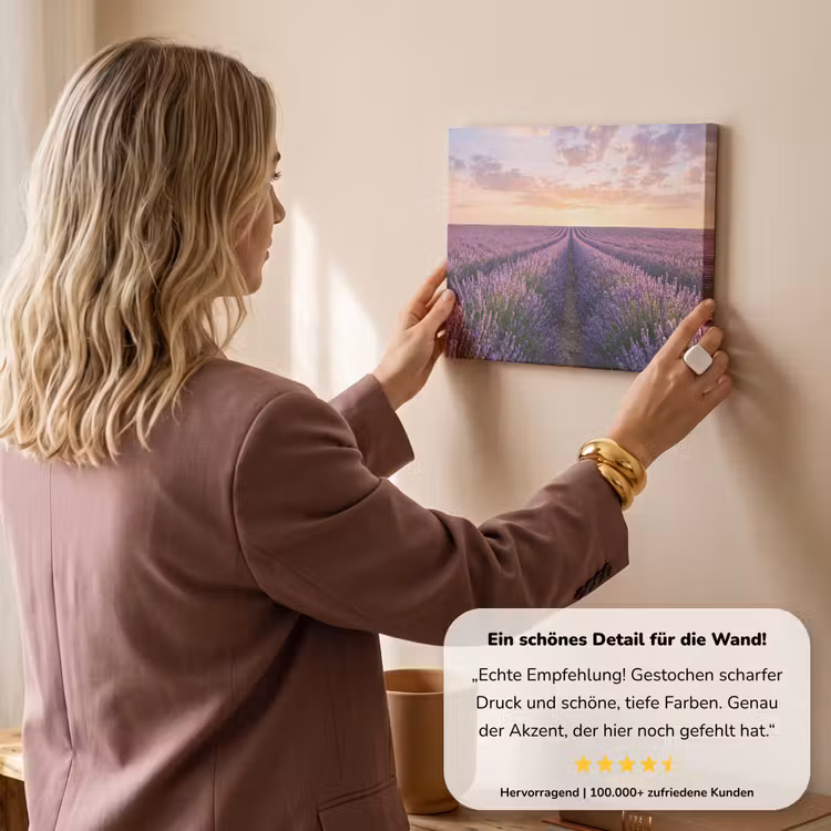 Landschap - Lavendelveld - Paars canvas 2cm klein -sfeer3