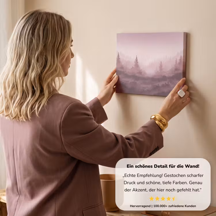 Landschap - Mistig - Roze canvas 2cm klein -sfeer3