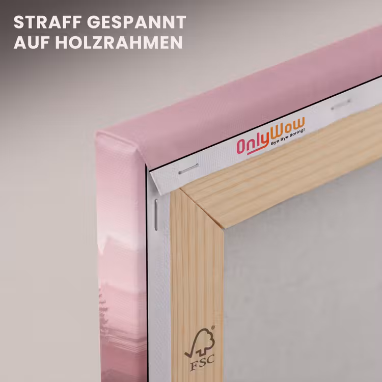 Landschap - Mistig - Roze canvas 2cm klein -uniquesellingpoint_afwerking-onlywow_DE