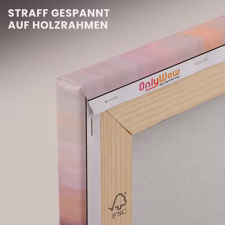 Landschap - Zonsondergang - Abstract - Modern - Roze canvas 2cm klein -uniquesellingpoint_afwerking-onlywow_DE