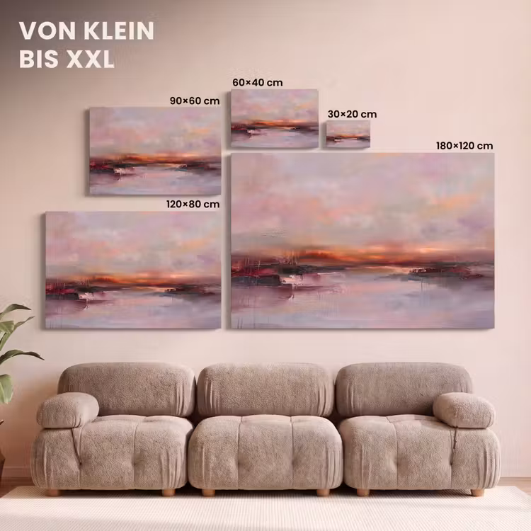 Landschap - Zonsondergang - Abstract - Modern - Roze canvas 2cm klein -Xsfeer8_DE