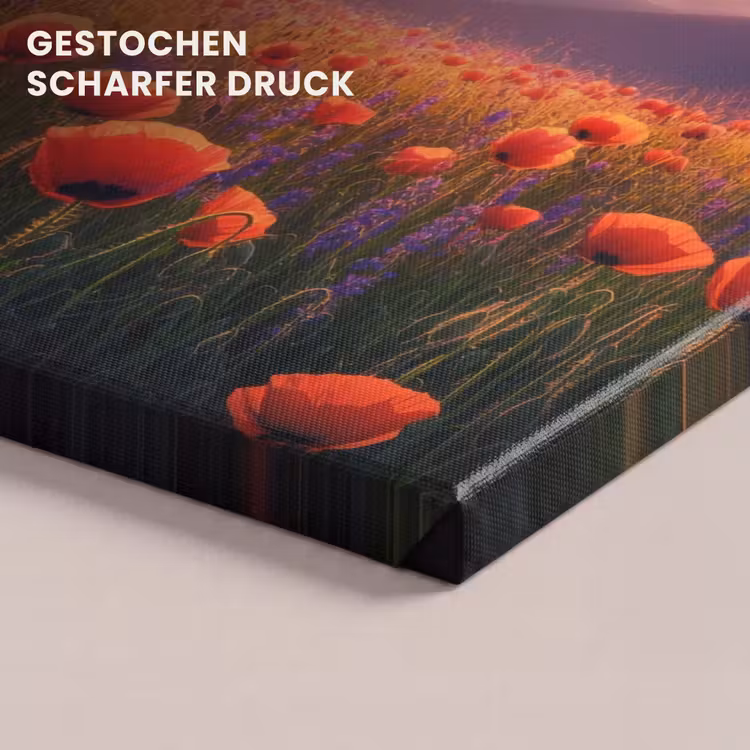 Landschap - Zonsondergang - Bloemenveld canvas 2cm klein -closeup_print_DE