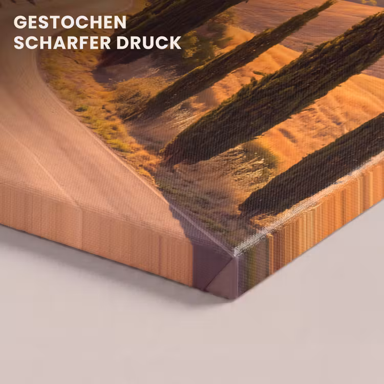 Landschap - Weg - Bomen - Natuur - Goud canvas 2cm klein -closeup_print_DE
