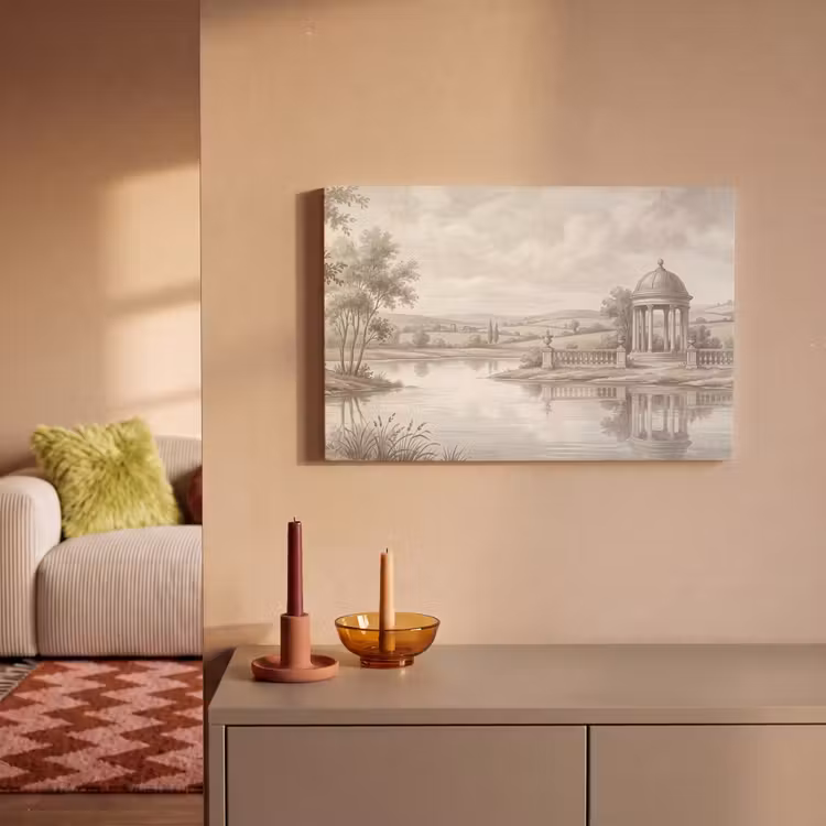 Landschap - Water - Natuur - Sepia canvas 2cm klein -sfeer1