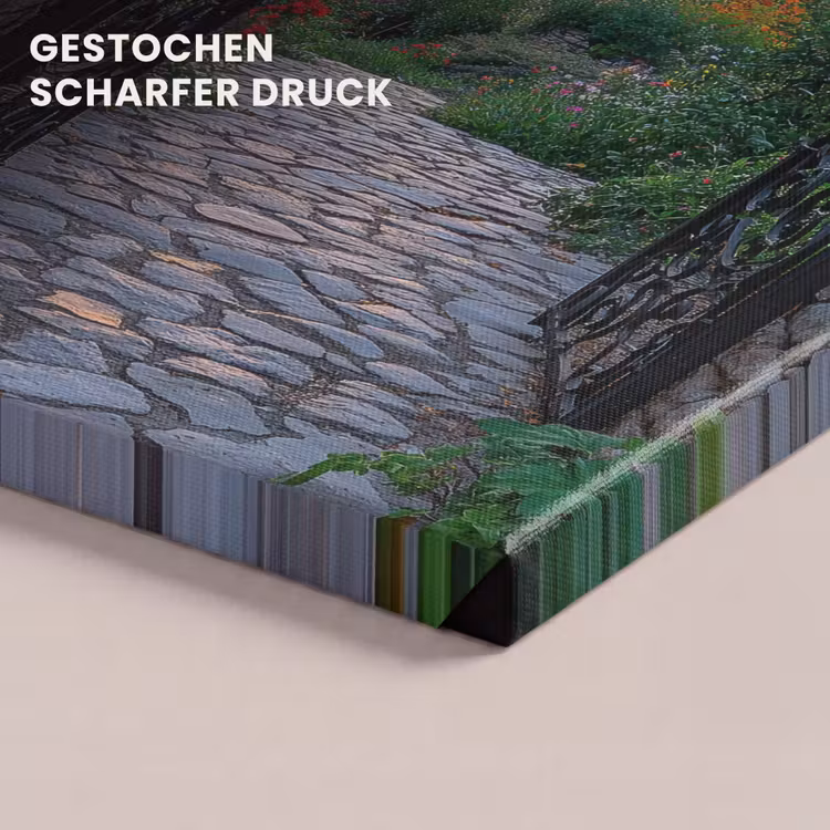 Landschap - Hek - Pad - Zonsondergang - Natuur canvas 2cm klein -closeup_print_DE