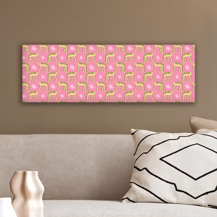 Langbenige -Tijgerkatten - Roze - Sterren canvas 2cm klein 828 -sfeer3