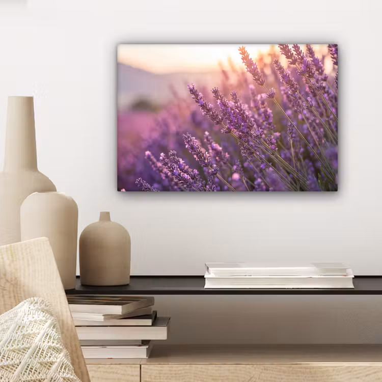 Lavendel - Paars - Zonlicht canvas 2cm klein -closeup_print_DE