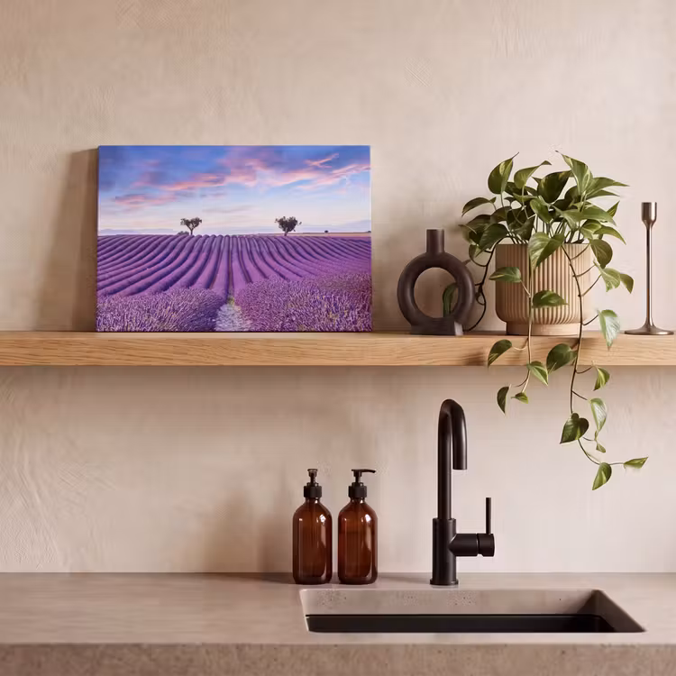 Lavendel - Natuur - Paars - Bomen - Bloemen canvas 2cm klein -sfeer3