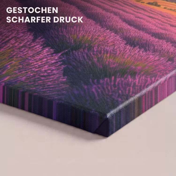 Lavendelveld - Quote - Zonsondergang canvas 2cm klein -closeup_print_DE