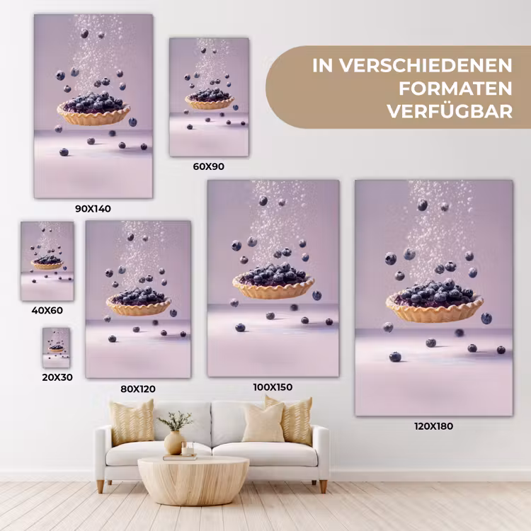 Eten - Taart - Bessen - Blauw canvas 2cm klein -uniquesellingpoint_afwerking-onlywow_DE