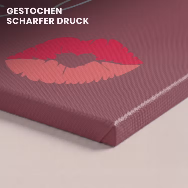 Kiss my ass - Lip - Bordeaux canvas 2cm klein -closeup_print_DE