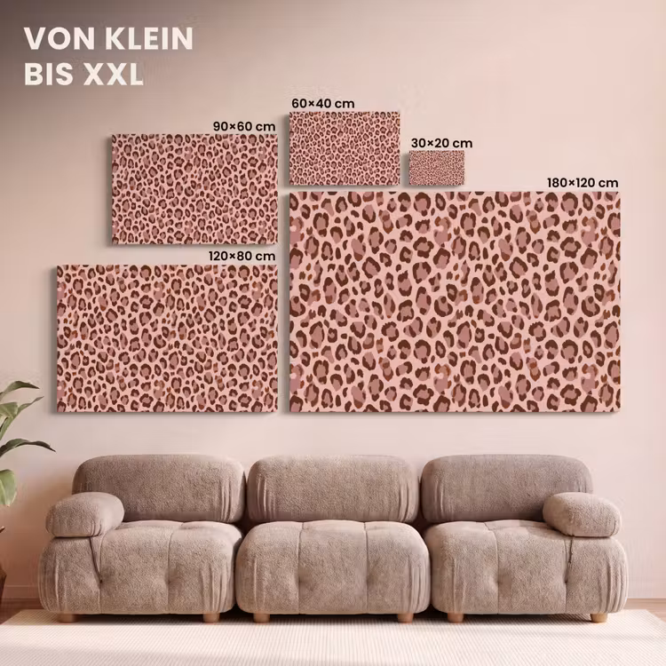 Luipaard - Patroon - Roze canvas 2cm klein 34 -Xsfeer8_DE