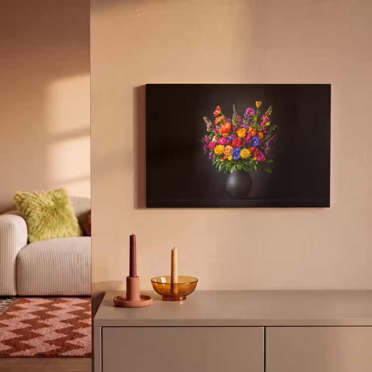 Felgekleurd - Bloemen - Vaas canvas 2cm klein -sfeer1