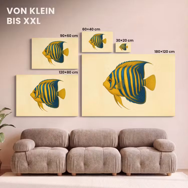Felgeel - Vis - Strepen - Vinnen canvas 2cm klein -Xsfeer8_DE