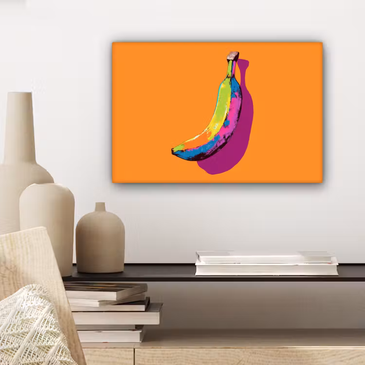 Felle kleuren - Banaan - popart canvas 2cm klein -closeup_print_DE