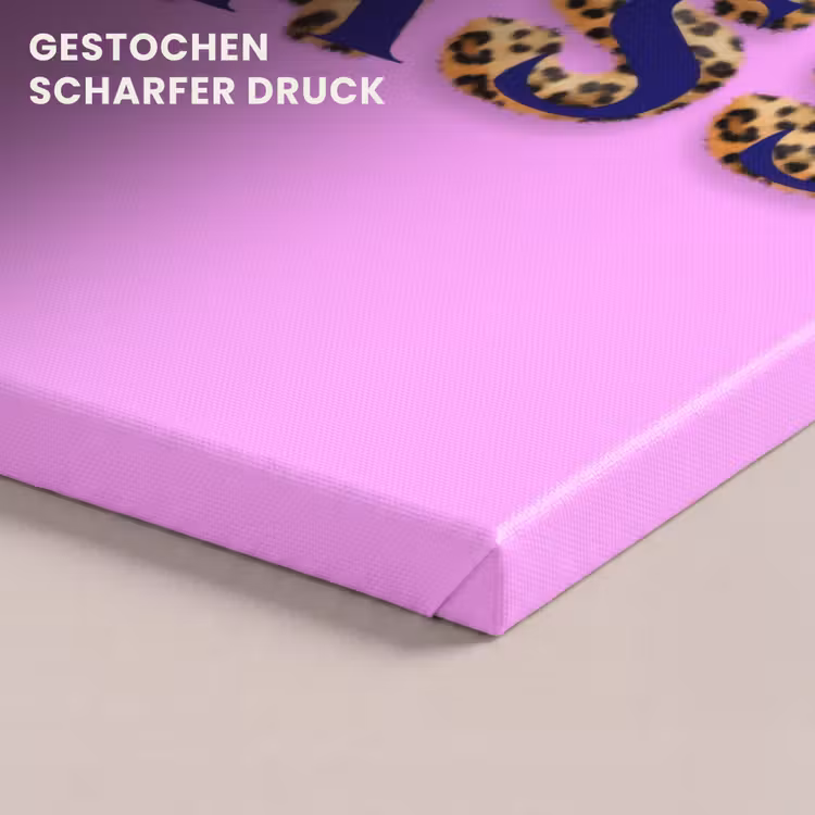 Felroze - Badass - Panterprint - Schaduw canvas 2cm klein -closeup_print_DE