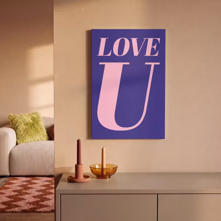 Love - Blauw - Valentijn canvas 2cm klein -sfeer1