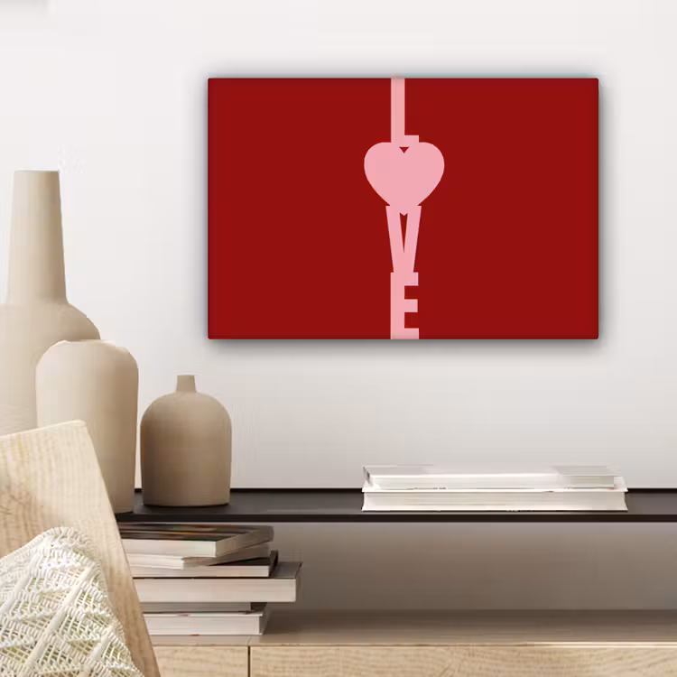 Love - Hart - Rood canvas 2cm klein -uniquesellingpoint_afwerking-onlywow_DE