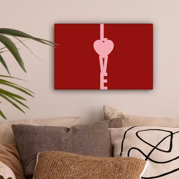 Love - Hart - Rood canvas 2cm klein -sfeer1