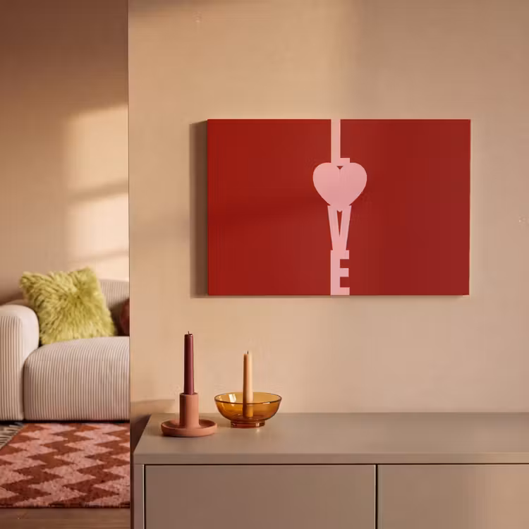 Love - Hart - Rood canvas 2cm klein -sfeer1